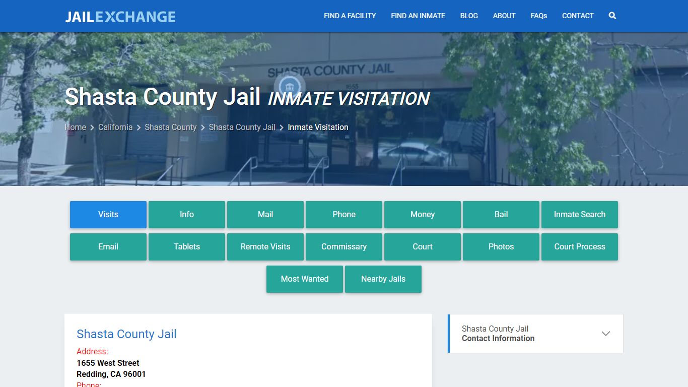 Inmate Visitation - Shasta County Jail, CA - Jail Exchange
