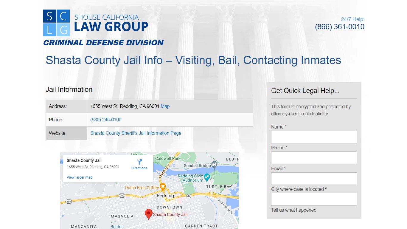 Shasta County Jail Info – Visiting, Bail, Contacting Inmates