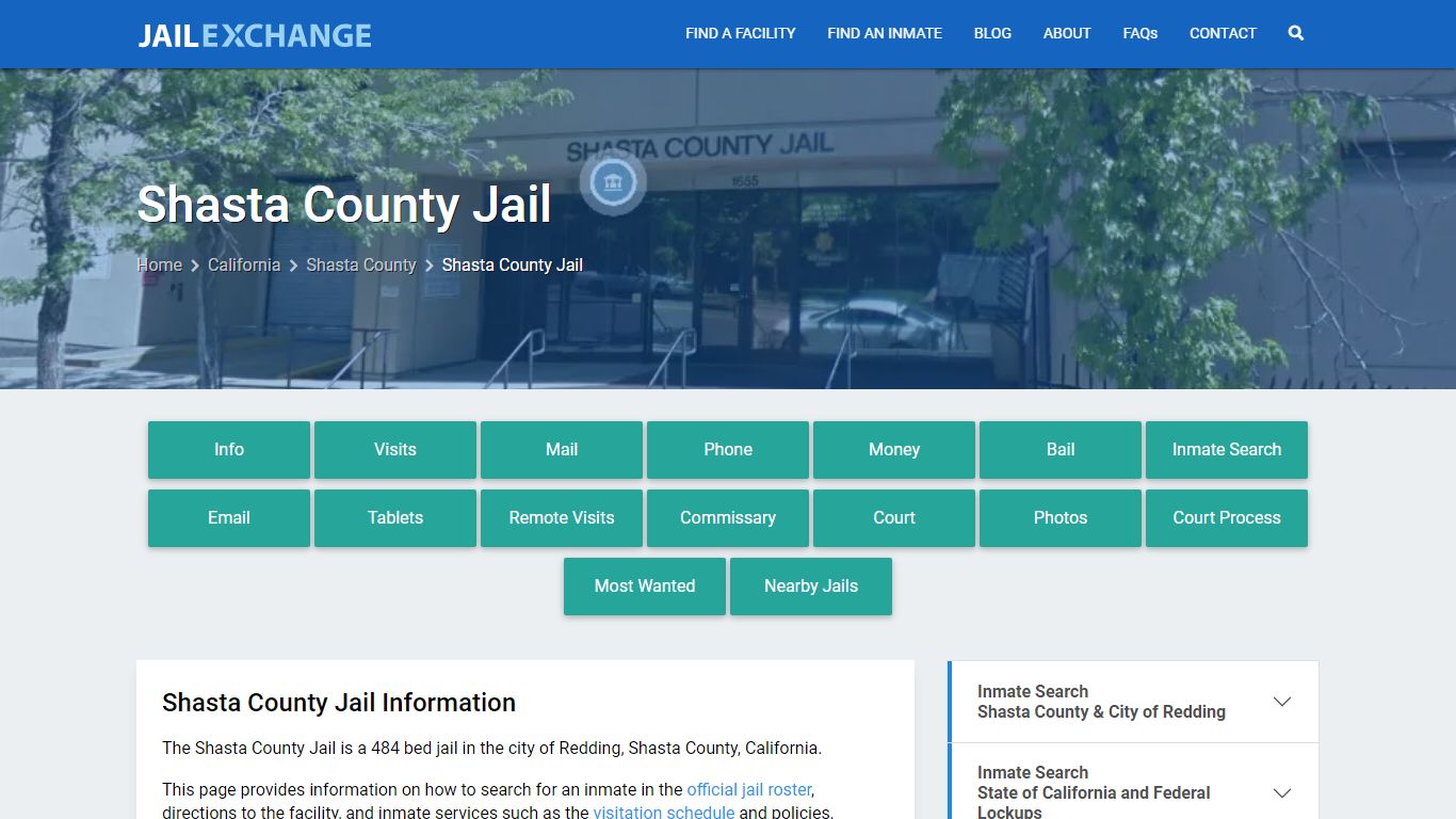 Shasta County Jail, CA Inmate Search, Information